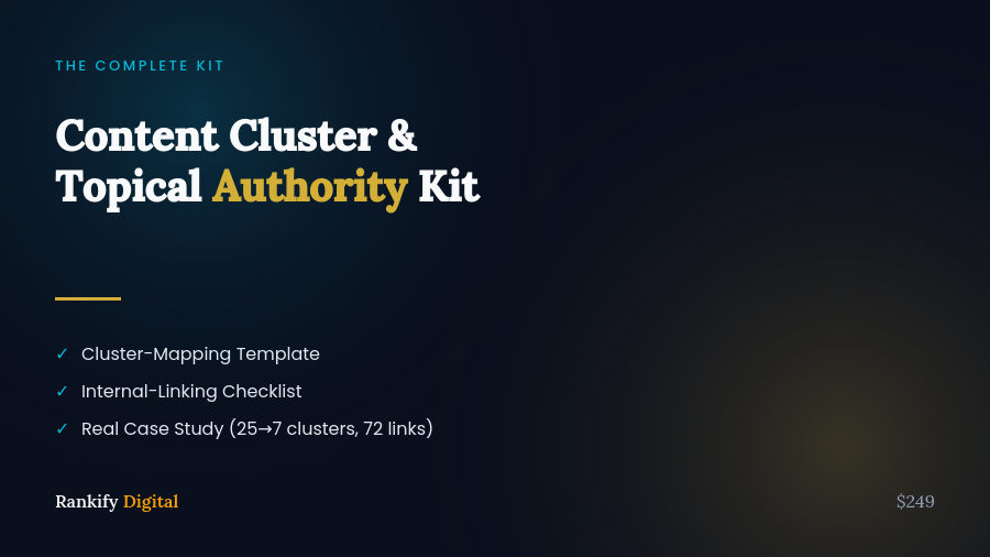 The Content Cluster and Topical Authority Kit - stop publishing random posts, build content clusters