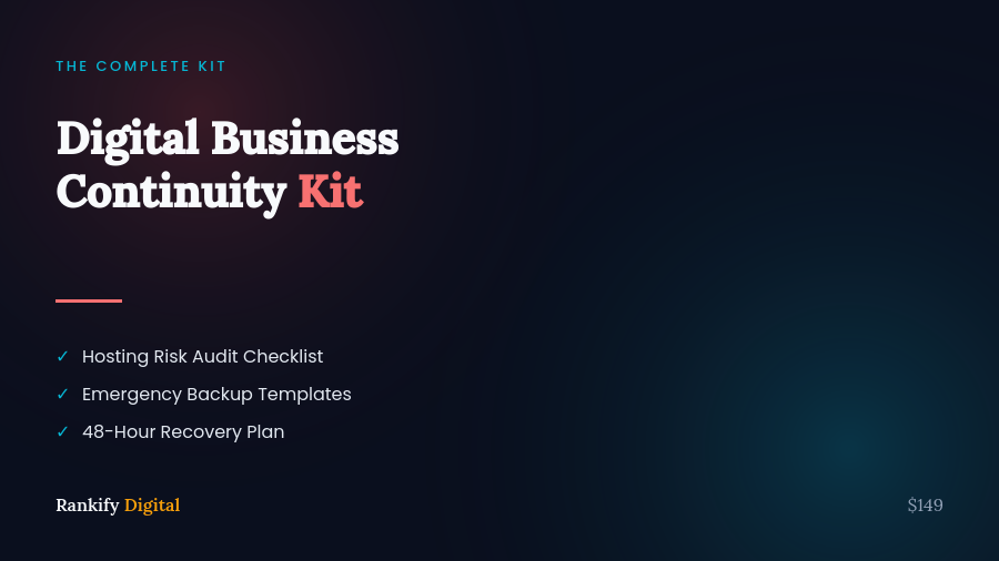 The Digital Business Continuity Kit - keep your business running if your hosting goes down