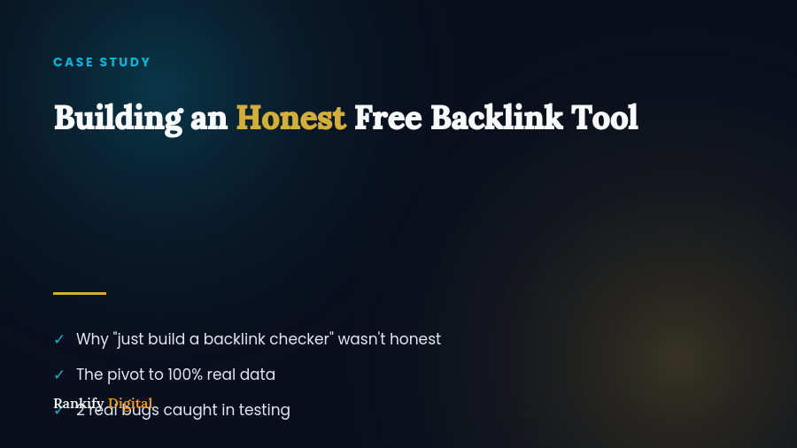 Case Study: Building an Honest Free Backlink Tool